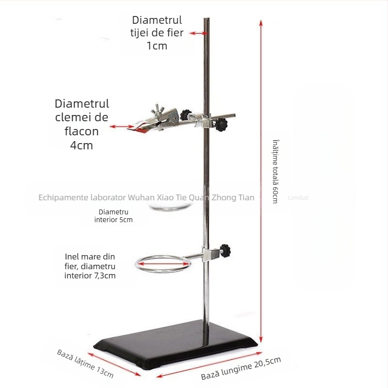 Masă de titrare cu blat de marmură pe cadru din fier, model O placă, O tijă, producător zt