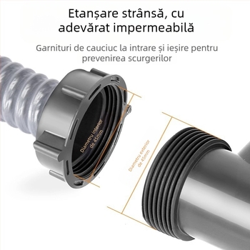 Win the bully Set de drenaj pentru chiuveta de bucătărie cu două cuve – Modelul 10126, oțel inoxidabil 304 + plastic ABS, Stil modern minimalist