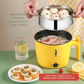Oală electrică multifuncțională, 600W; aburi, prăjit, gătit, fierbere, hot pot; pentru 1–2 porții; vas interior din oțel inoxidabil; 110V