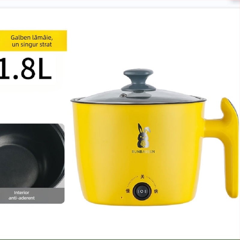 Oală electrică multifuncțională, 600W; aburi, prăjit, gătit, fierbere, hot pot; pentru 1–2 porții; vas interior din oțel inoxidabil; 110V