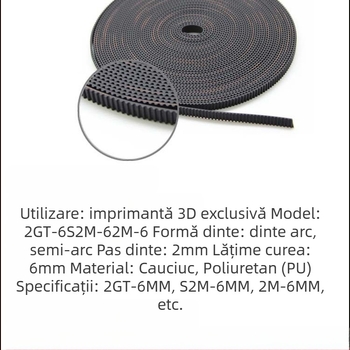 Bandă de sincronizare din cauciuc 2GT-6 pentru imprimantă 3D