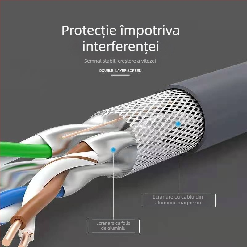 QS5070 Cat7 Shielded RJ-45 Jumper de rețea, Choseal/Akihabara, 10Gbps, cupru fără oxigen, Ø6.8 mm