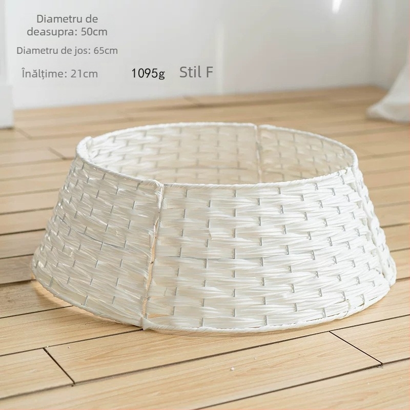 Fustă pentru brad – țesătură imitatie de ratan, design tridimensional, lucru manual, material plastic