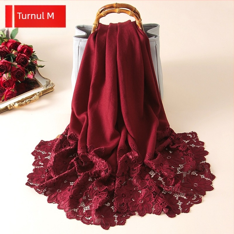 Ptah/Buta șal din lână pentru femei, țesătură plain weave, păstrează căldura, 100% lână, model 4PT389