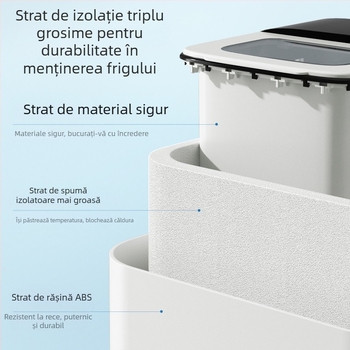 Leshi Mașină de Gheață ZB08 – 220V, 100W, capacitate 1,5 L, pentru 1–5 persoane, aparat complet automat pentru cuburi de gheață rotunde