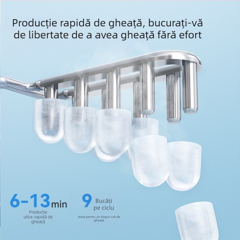 Leshi Mașină de Gheață ZB08 – 220V, 100W, capacitate 1,5 L, pentru 1–5 persoane, aparat complet automat pentru cuburi de gheață rotunde