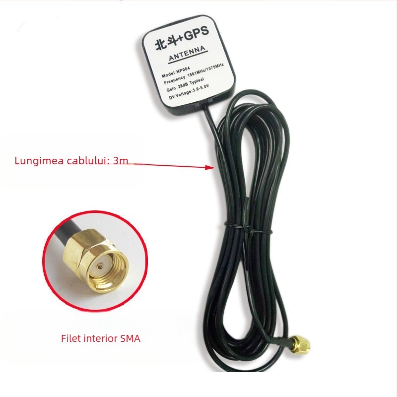Antena GPS Beidou dual-mode pentru vehicul, navigație DVD, conector SMA, carcasă ABS