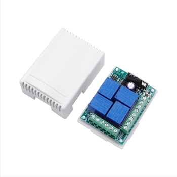 Set întrerupător wireless cu patru butoane – DC 3V, KT06 + KR1204-4, pentru porți, motoare, iluminat și rulouri