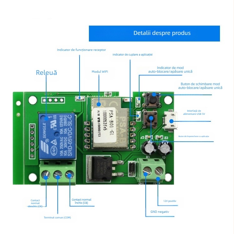 Sistem de control al accesului în birou cu modul la distanță - DYEP, plastic, 0,5 kg, Model: modul de control la distanță, Stil modern minimalist