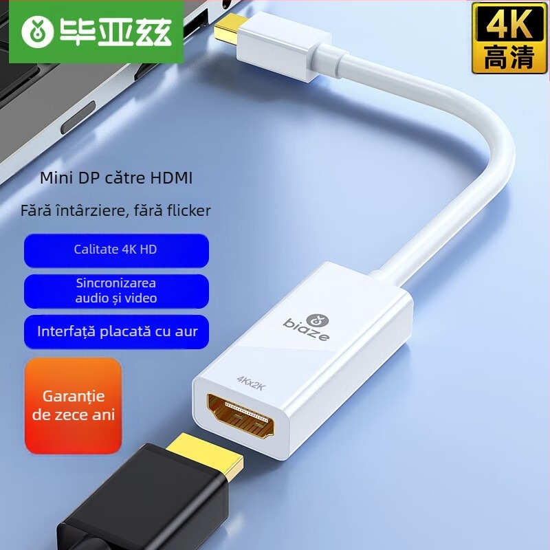 Convertor Mini DisplayPort către HDMI, adaptor 4K, model ZH78-4K