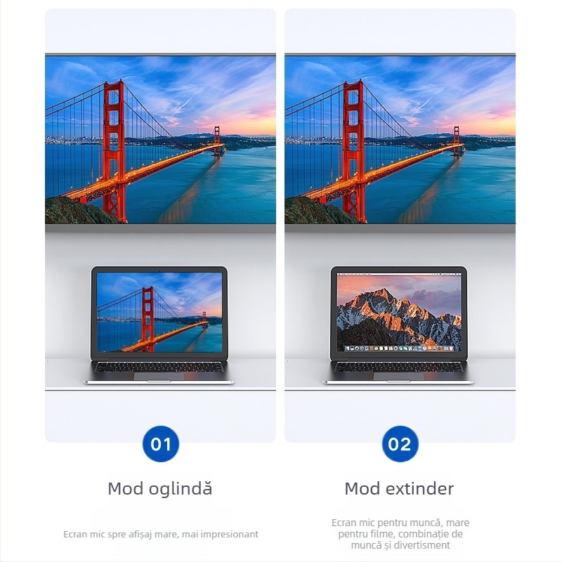 Convertor Mini DisplayPort către HDMI, adaptor 4K, model ZH78-4K