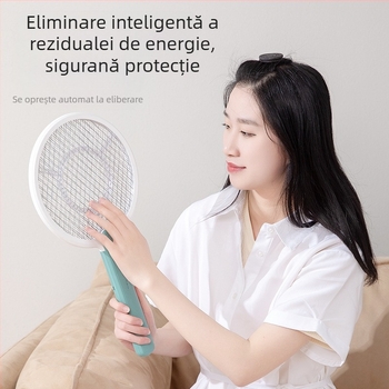 Le Xueer Lopată electrică pentru țânțari cu baterie încorporată, încărcare USB și LED, capacitatea bateriei 1001–1600 mAh, timp de încărcare 3–5 ore
