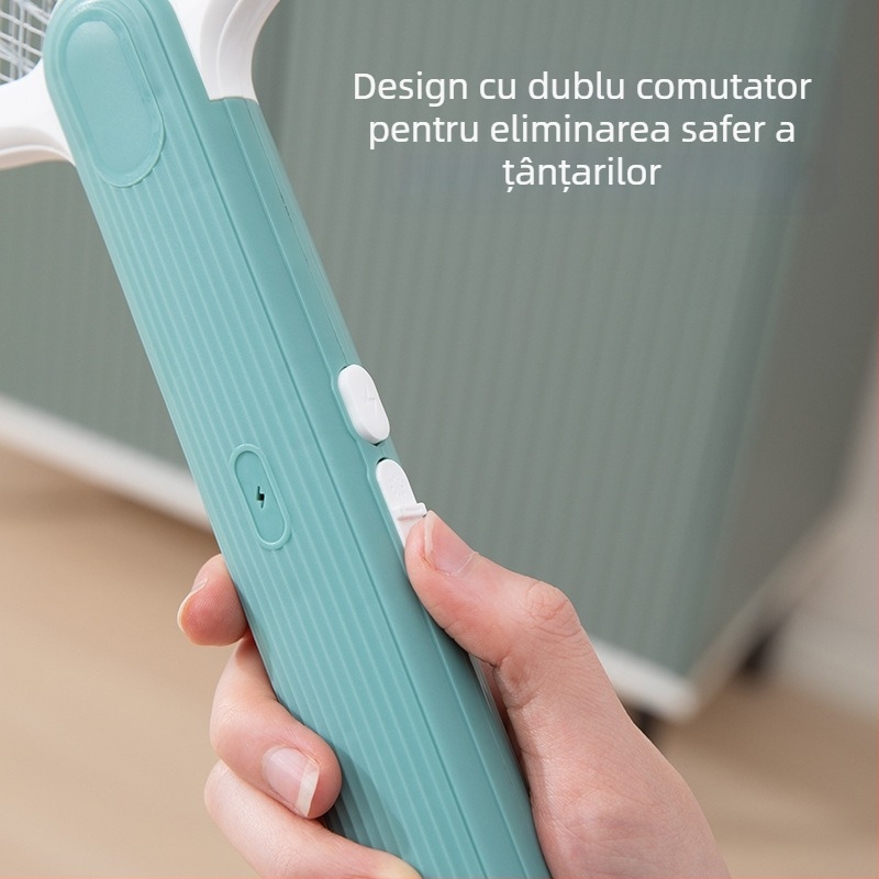 Le Xueer Lopată electrică pentru țânțari cu baterie încorporată, încărcare USB și LED, capacitatea bateriei 1001–1600 mAh, timp de încărcare 3–5 ore