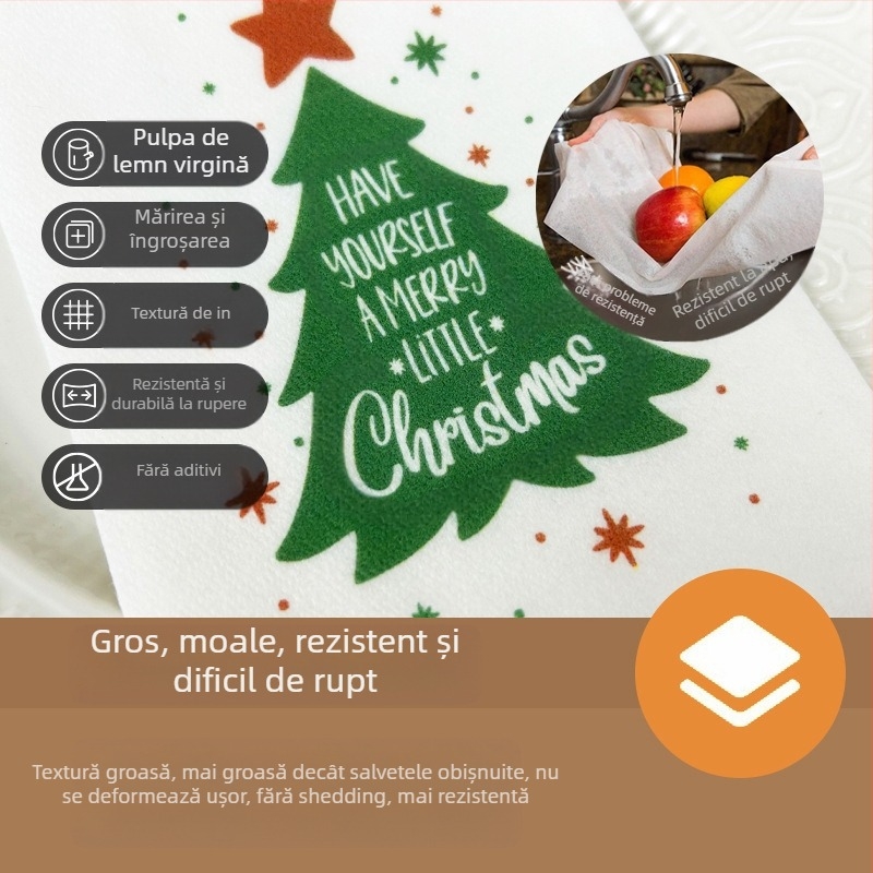 Șervețel de unică folosință și față de masă fără praf pentru restaurante occidentale, imprimare logo, personalizabil, 25/50 coli, material: celuloză din lemn virgin, hârtie de înaltă calitate