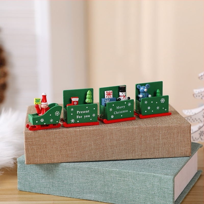 Vagonuleț de lemn de Crăciun - ornament pentru copii (Material: lemn; Brand: Hobab; Stil: Desen animat; Crăciun)