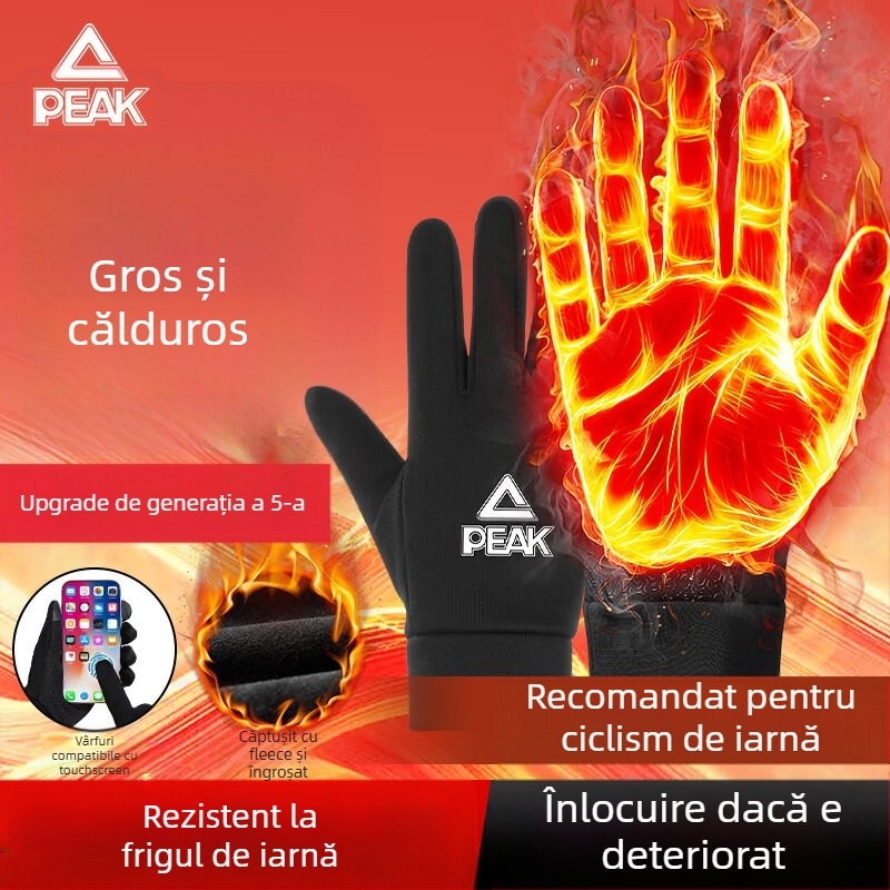 Mănuși de schi calde, din fibre de poliester, căptușite cu fleece, groase, pentru sporturi de iarnă în aer liber și ciclism, protecție a palmei