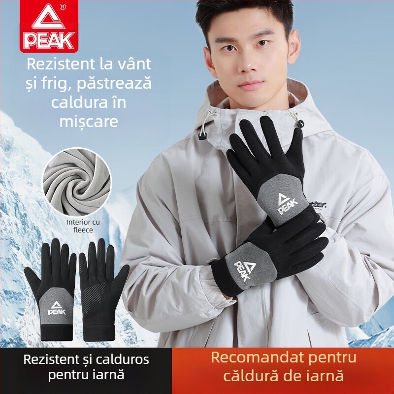 Mănuși de schi calde, din fibre de poliester, căptușite cu fleece, groase, pentru sporturi de iarnă în aer liber și ciclism, protecție a palmei