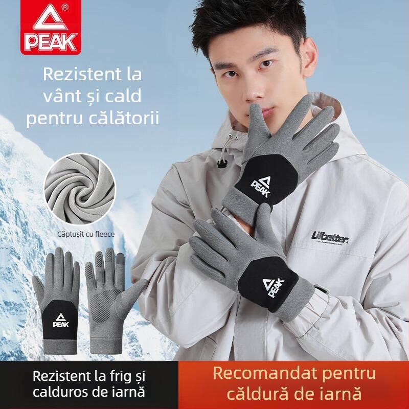 Mănuși de schi calde, din fibre de poliester, căptușite cu fleece, groase, pentru sporturi de iarnă în aer liber și ciclism, protecție a palmei