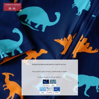 Costum de baie pentru copii, o piesă, mâneci lungi, protecție UV și uscare rapidă, poliester, pentru fete 1–8 ani