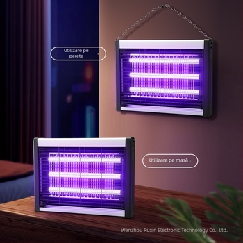 Lampă LED pentru țânțari, montaj pe perete, acoperire 61㎡+, șoc electric