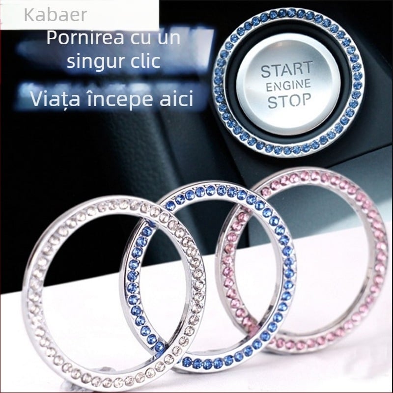 Inel de cheie pentru mașină cu pornire la atingere – inel VIP cu diamant, personalizare cu logo; marcă Karbaer; material: aliaj zinc