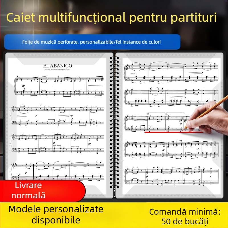 Clip pentru partituri, material PP, model 60p, pentru instrumente de pian, clemă de modificare a spectrului