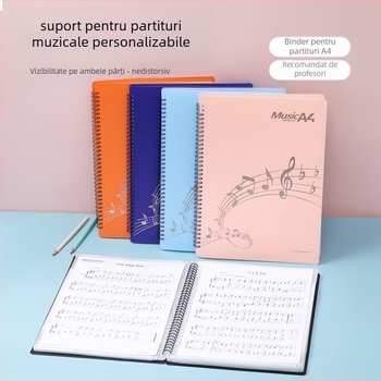 Clip pentru partituri din PP, reglabil, poate ține 10/20/30 de pagini, personalizare disponibilă, marcă LOMI/Howe