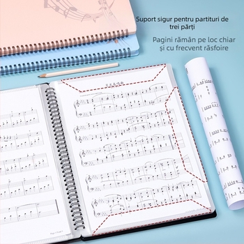 Clip pentru partituri din PP, reglabil, poate ține 10/20/30 de pagini, personalizare disponibilă, marcă LOMI/Howe