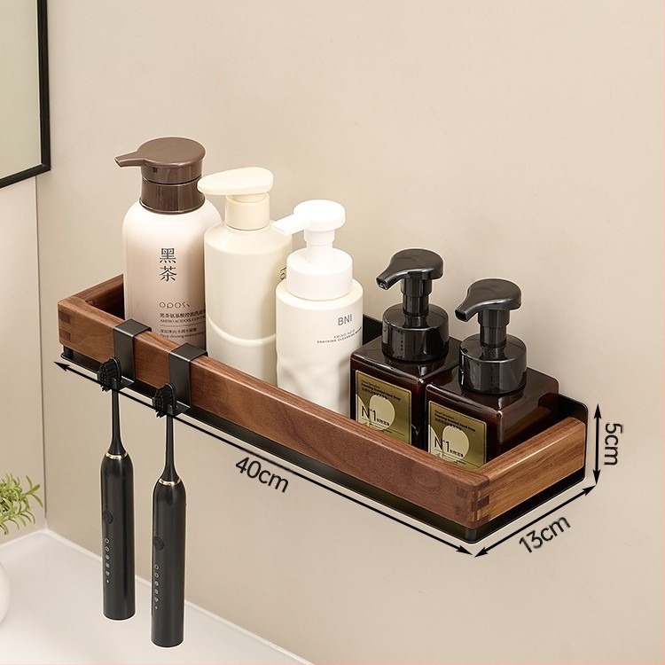 Raft de baie montat pe perete din aluminiu aerospațial, finisaj lacuit, un singur nivel, stil minimalist modern, capacitate de încărcare aproximativ 15 kg