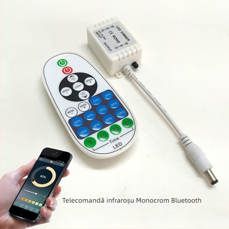 ZHENHUA KY-RF23-D1 dimmer RF pentru benzi LED de joasă tensiune, DC12-24V, telecomandă RF23-key