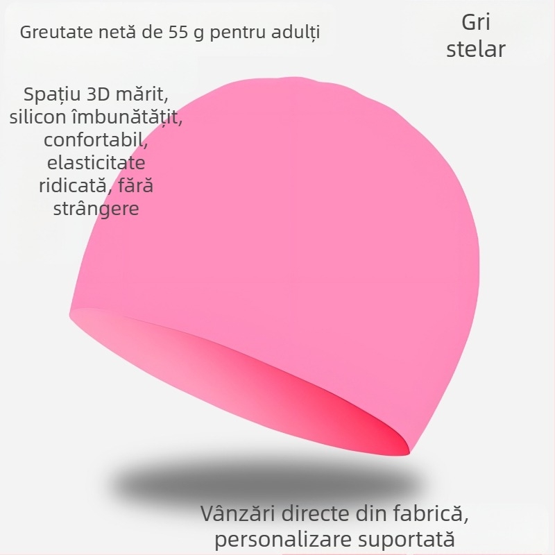 Șapcă de înot din silicon - impermeabilă, confortabilă, cu elasticitate înaltă, unisex, pentru adulți, pentru piscină (Material: silicon; Model: solid; Potrivit pentru: adulți; Scenariu: piscină)