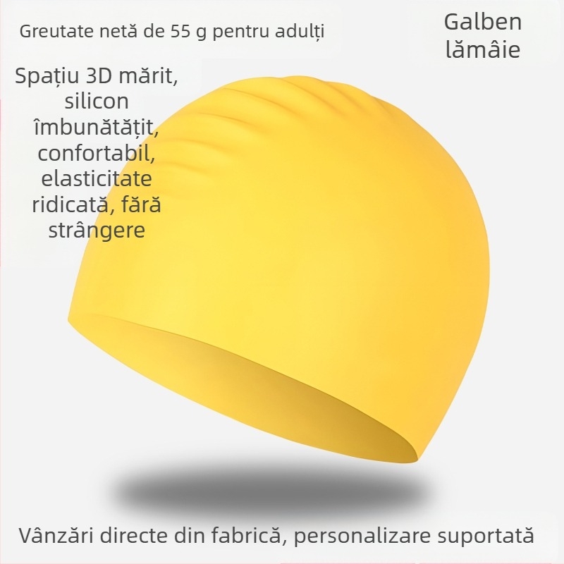 Șapcă de înot din silicon - impermeabilă, confortabilă, cu elasticitate înaltă, unisex, pentru adulți, pentru piscină (Material: silicon; Model: solid; Potrivit pentru: adulți; Scenariu: piscină)