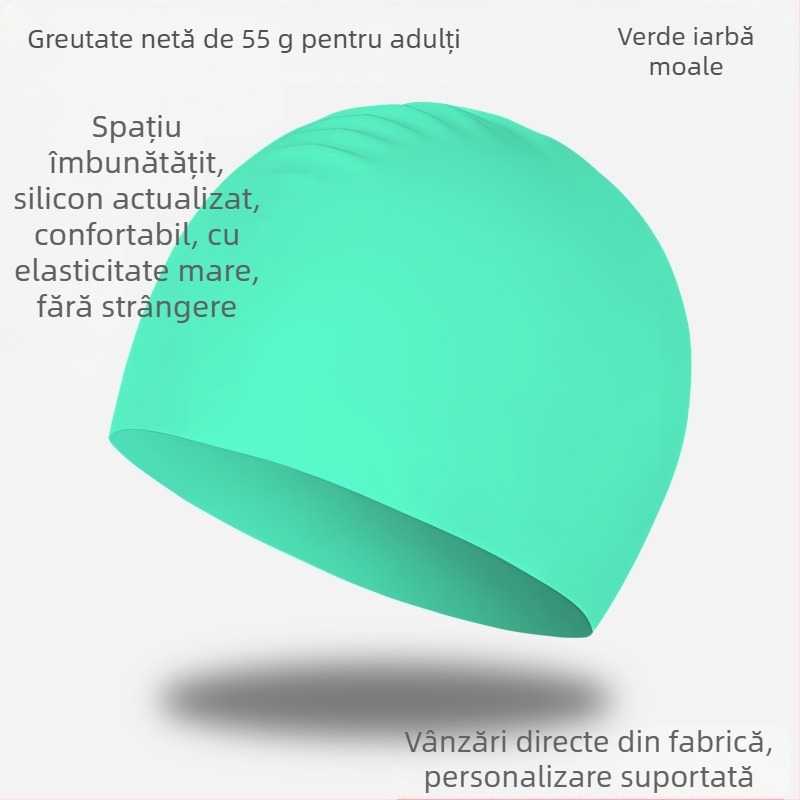 Șapcă de înot din silicon - impermeabilă, confortabilă, cu elasticitate înaltă, unisex, pentru adulți, pentru piscină (Material: silicon; Model: solid; Potrivit pentru: adulți; Scenariu: piscină)