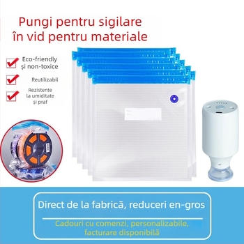 Saci de depozitare cu vid pentru filament 3D, material PA+PE, tip comprimare vid, set, 260 buc., cu pompă