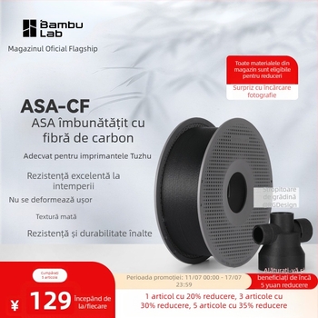 Filament de imprimare 3D ASA-CF din fibră de carbon - înaltă rezistență, rigiditate, durabil în exterior, rezistent la deformare