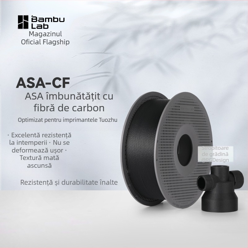 Filament de imprimare 3D ASA-CF din fibră de carbon - înaltă rezistență, rigiditate, durabil în exterior, rezistent la deformare