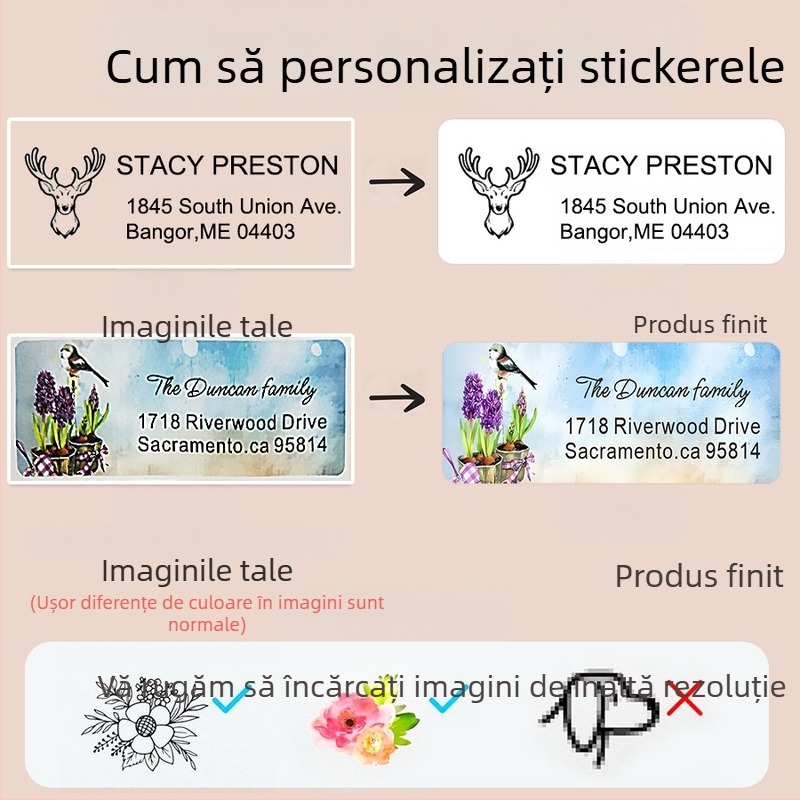 Etichete autocolante personalizate pentru pahare cu ceai cu lapte și etichete pentru ambalare la livrare – logo gata, design PVC autoadeziv; cod produs 6325; personalizare prin fotografie; rezistență la temperaturi 30°C