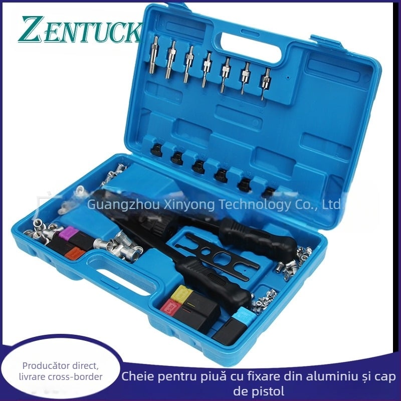 Set manual pentru piulițe nituite, 125 buc., piulițe nit din aluminiu M3–M12, ambalate în cutie, suprafață netratată