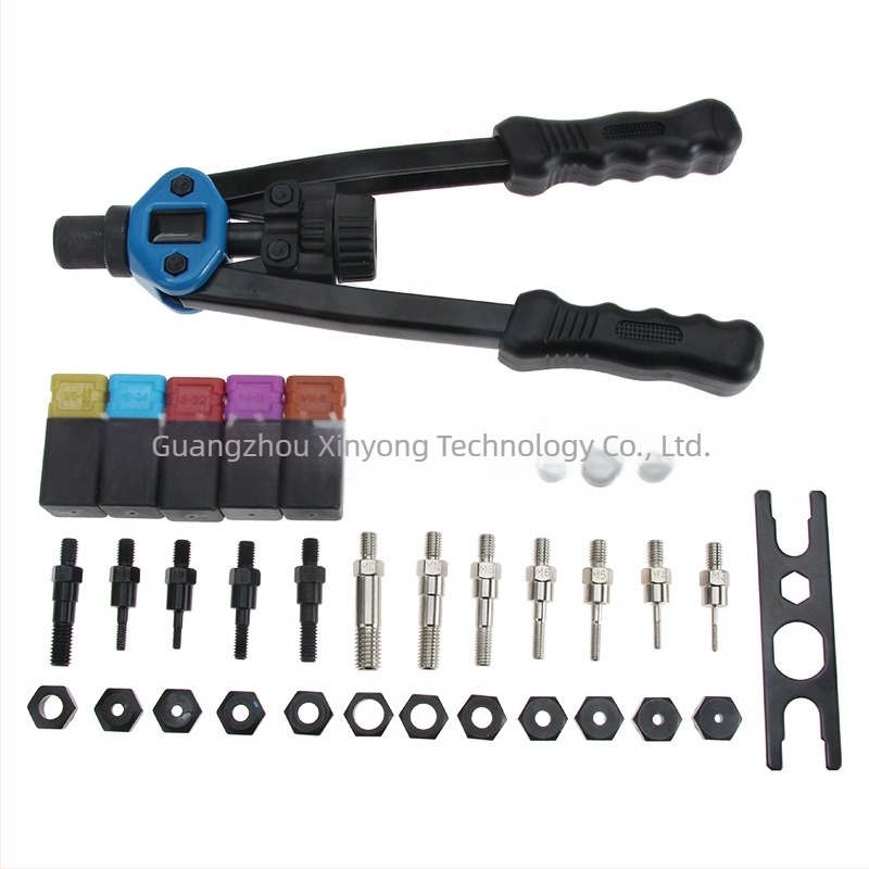 Set manual pentru piulițe nituite, 125 buc., piulițe nit din aluminiu M3–M12, ambalate în cutie, suprafață netratată