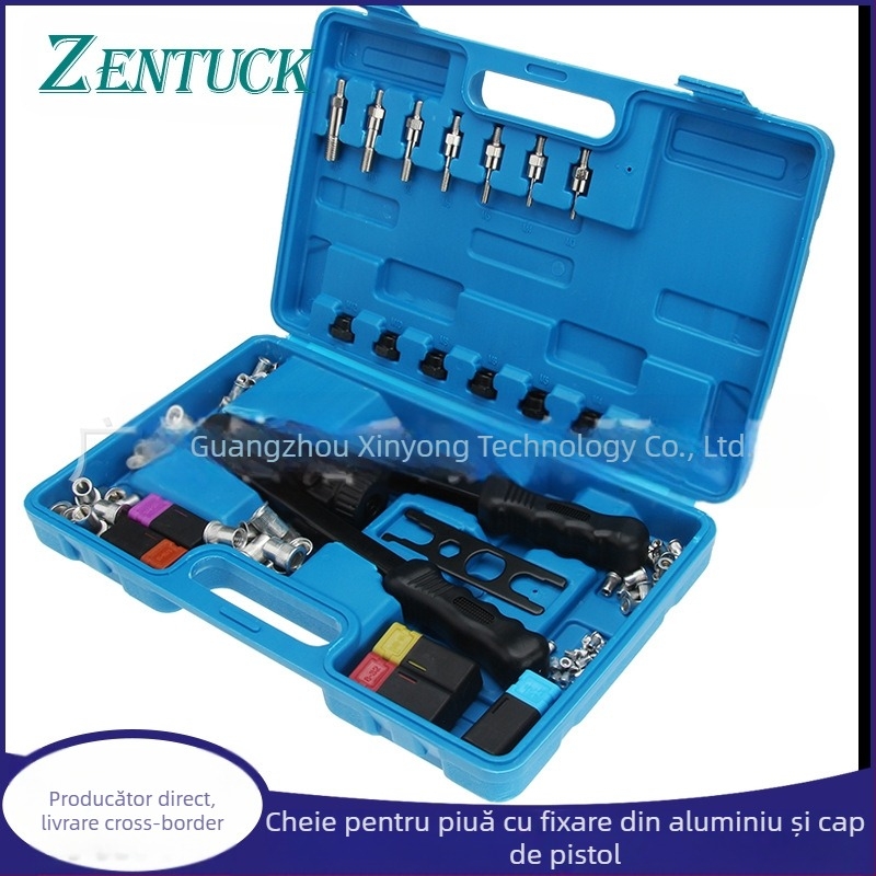 Set manual pentru piulițe nituite, 125 buc., piulițe nit din aluminiu M3–M12, ambalate în cutie, suprafață netratată