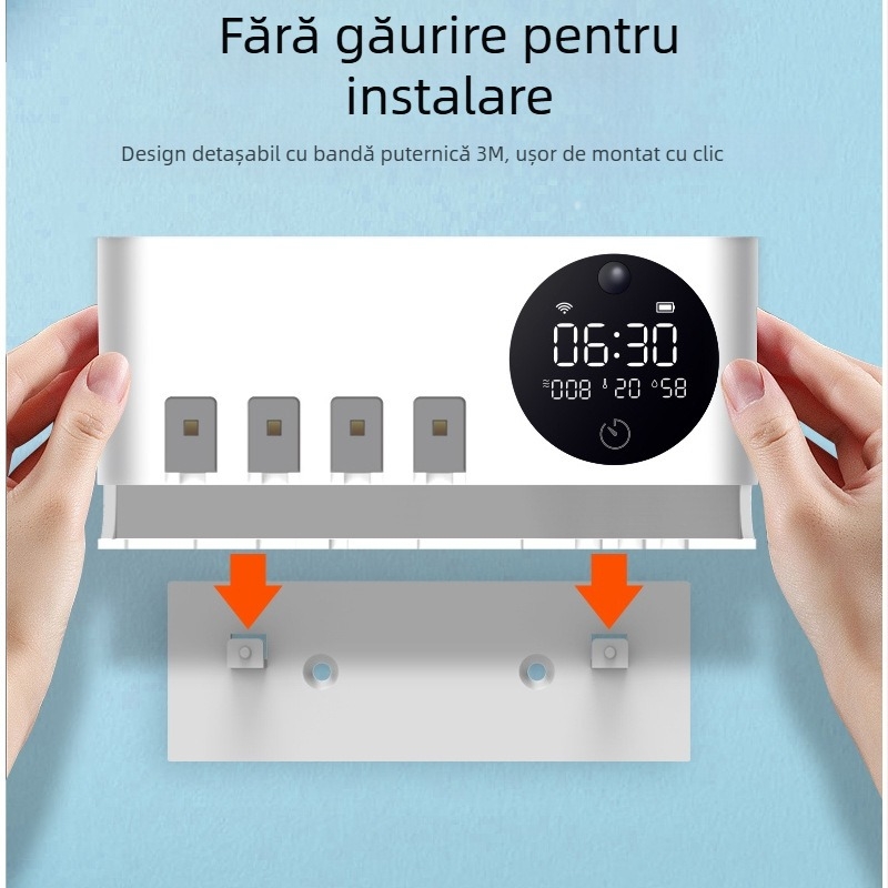 Suport pentru periute de dinți, montat pe perete, din plastic, fără găuri, marca Aipinju