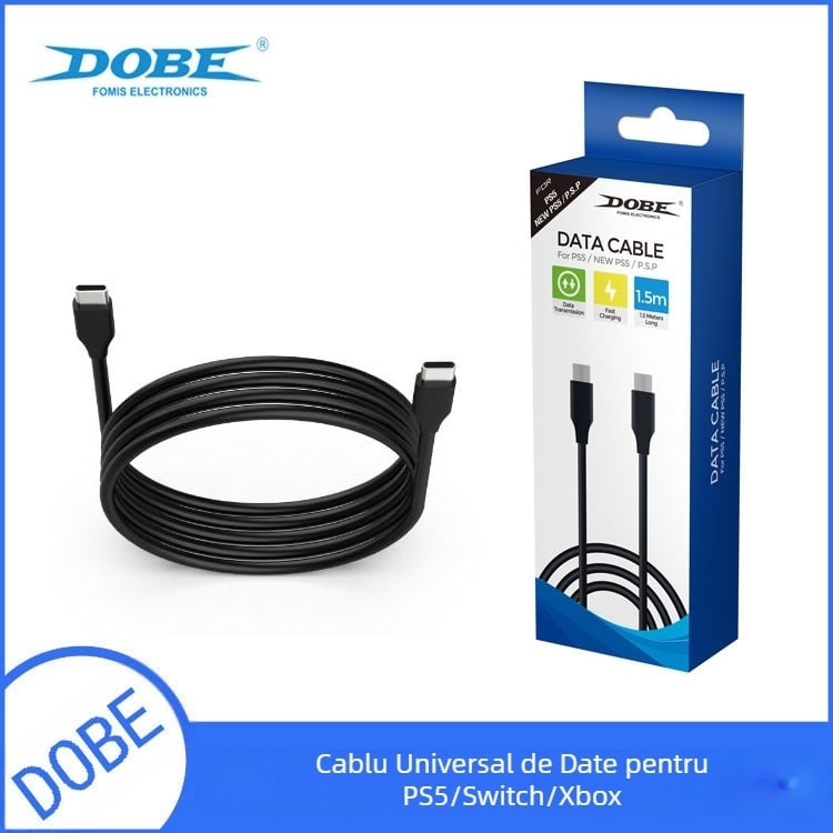 Cablu USB-C de încărcare și transfer de date pentru PS5 Portal, PS5, NS și Xbox - 1,5 m