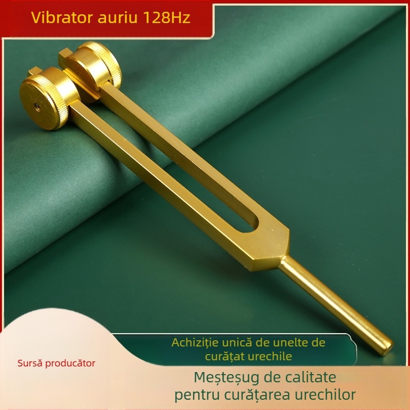 Exquisite products Furculița de acordaj din aluminiu pentru urechi, cu lingură pentru urechi ne-luminată, 128 Hz, pachet 50