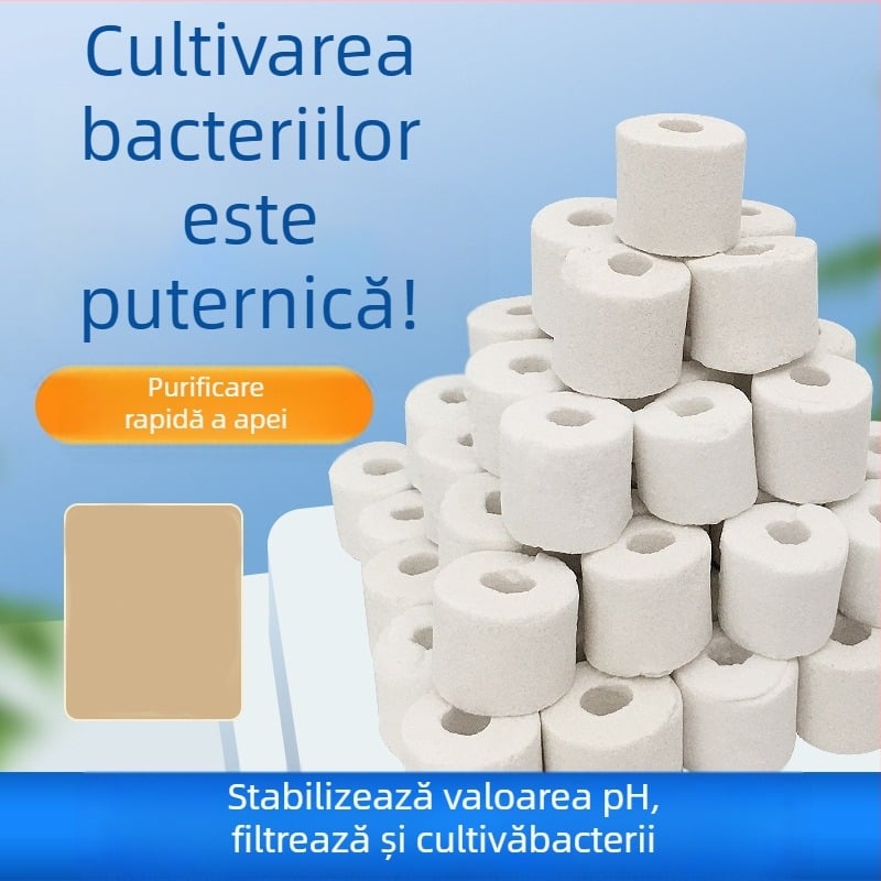 Medii de filtrare pentru acvariu: inel ceramic și inel de sticlă pentru filtrare biochimică, 500 g