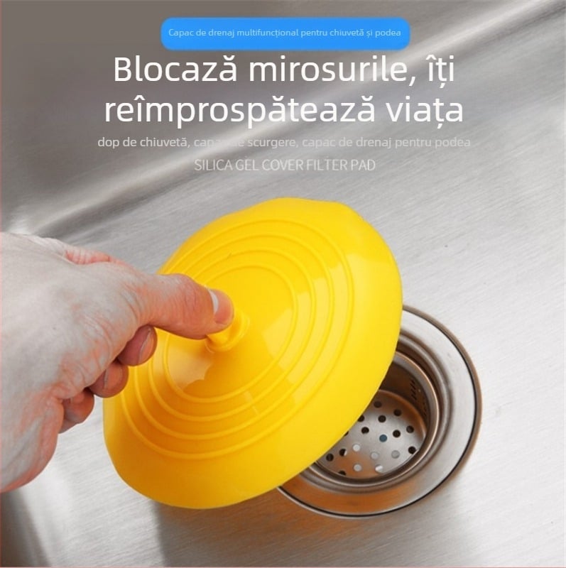 Capac rotund din silicon pentru podea, anti miros, pentru baie și bucătărie | stil modern minimalist