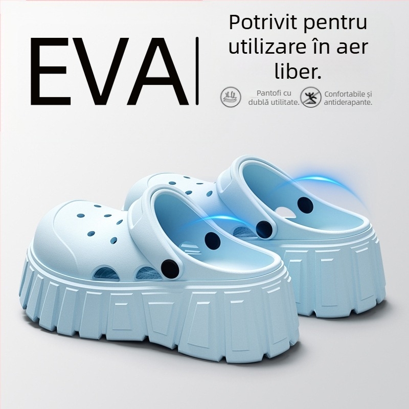 Crocs sandale pentru femei cu talpă groasă, partea superioară din EVA respirabilă, talpă EVA, grosime 3.5 cm+, turnare prin injecție, Vara 2025