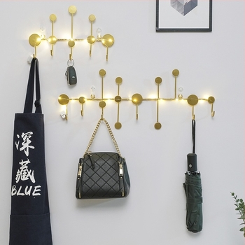 Cuier din fier cu motiv de frunză pentru ușă de intrare, montaj fără găuri, încărcare 5–10 kg, stil lux ușor