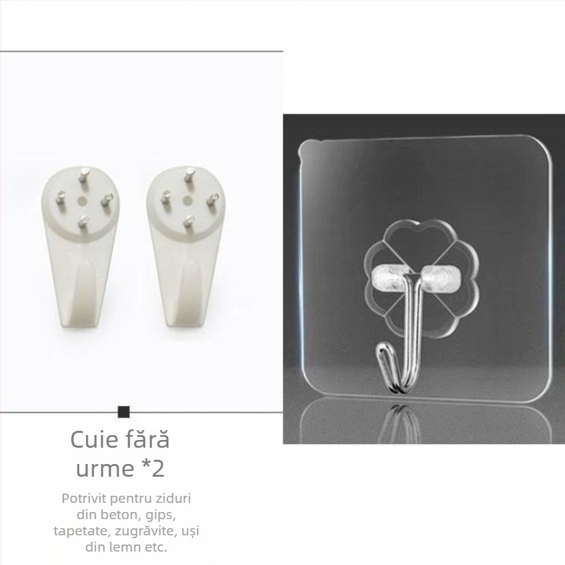 Cuier din fier cu motiv de frunză pentru ușă de intrare, montaj fără găuri, încărcare 5–10 kg, stil lux ușor