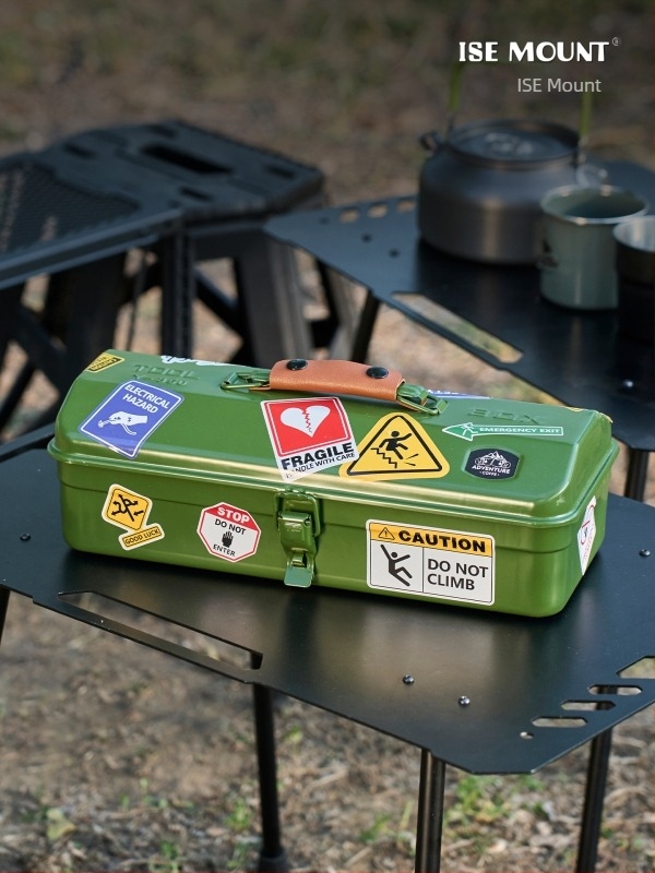 Set de cutii pentru unelte din metal robuste, portabil, pentru camping în aer liber