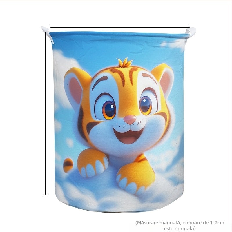 Coș de rufe din pânză de bumbac și organizator pentru jucării – Geantă de depozitare multifuncțională, stil modern minimalist, pentru haine și accesorii, Brand: Little Girl Picking Mushrooms